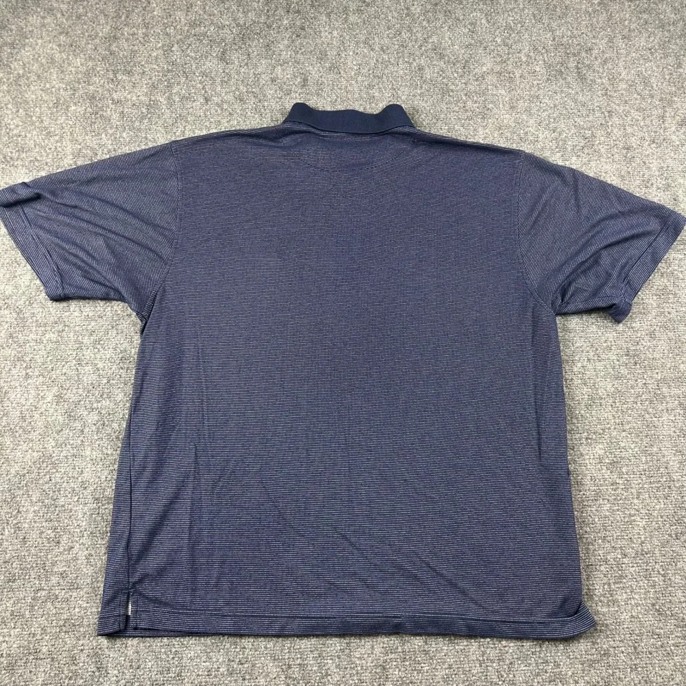 VTG Nike Polo Shirt Mens Large Blue Striped New York‎ Yankees Dri-FIT MLB Base